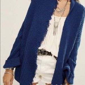 Free People Fringe Slouchy Oversized Beach Cardigan